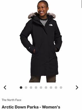 The North Face Black Arctic Down Parka with Faux Fur Hood Trim